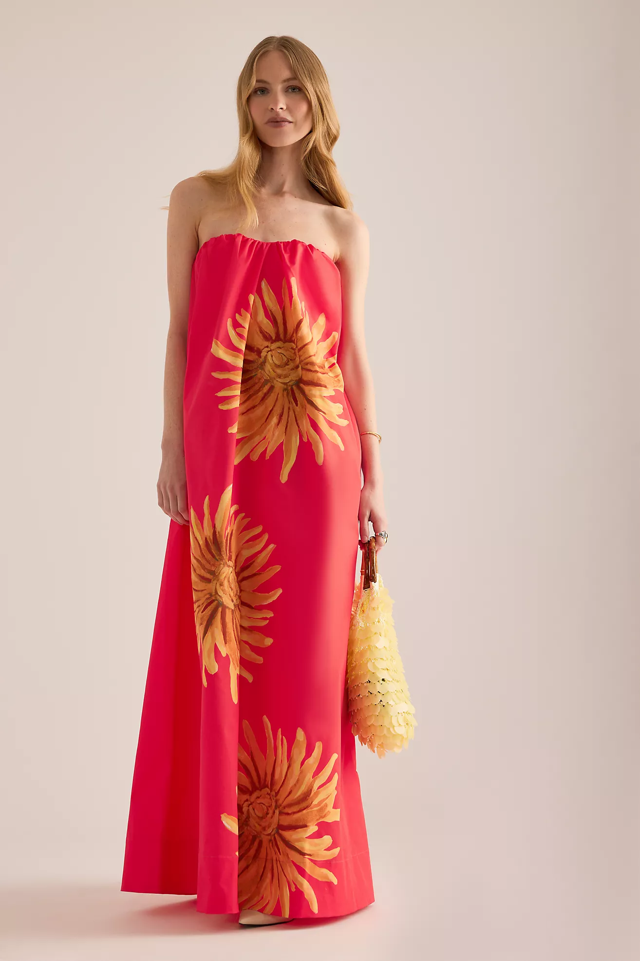 The Wolf Gang Verona Strapless Floral Maxi Dress