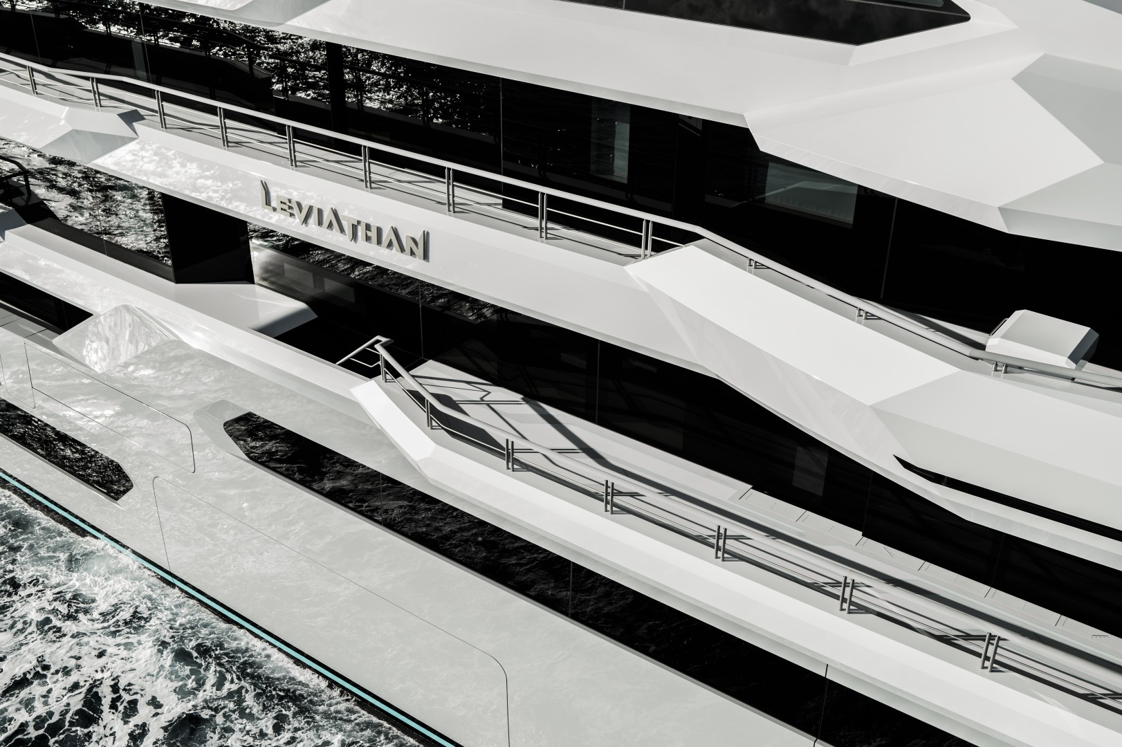 A photograph of Gabe Newell's superyacht, Leviathan.