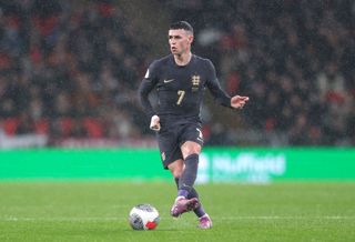 England's Phil Foden during the international friendly match between England and Belgium at Wembley Stadium on March 26, 2024 in London, England.(Photo by Rob Newell - CameraSport via Getty Images)