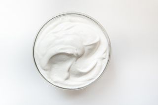 bowl of white plain yogurt