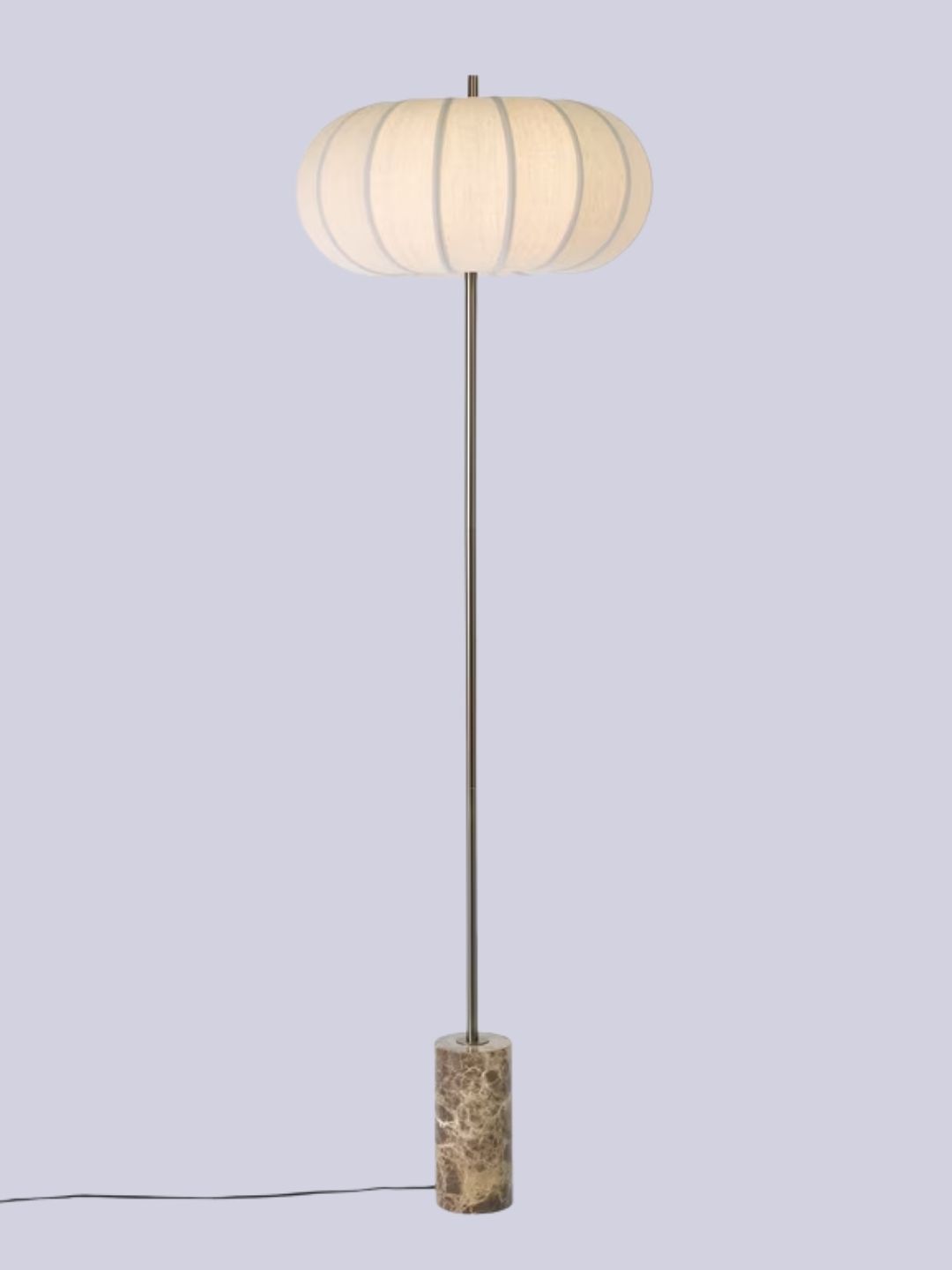 John Lewis, Pumpkin Shade Marble Base Floor Lamp in Emperador Marble