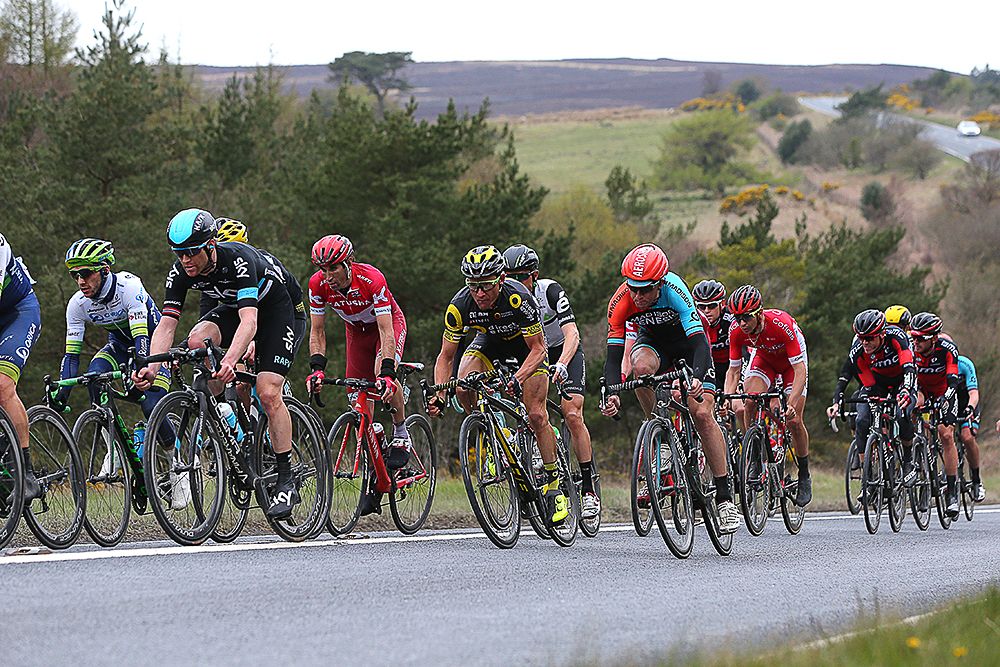 Thomas Voeckler in action during stage 3 in Yorkshire.