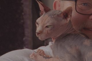 Sean Burns Dorothy Towers film still with hairless cat