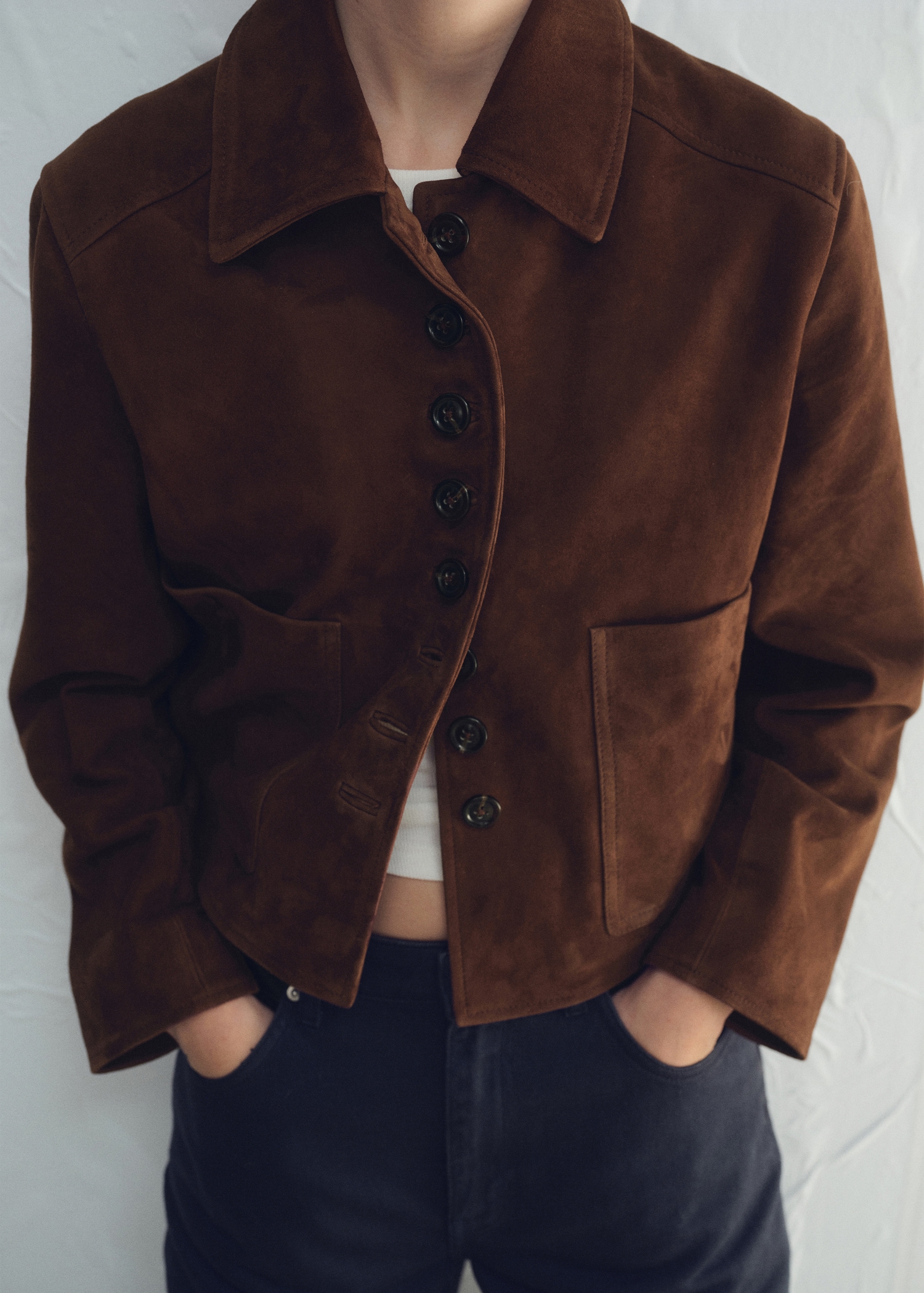 Suede Jacket With Buttons - Women | Mango United Kingdom