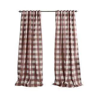 Elrene Home Fashions Farmhouse Living Grainger Buffalo-Check Blackout Window Curtain, Living Room and Bedroom Drape With Rod Pocket Tabs, 52