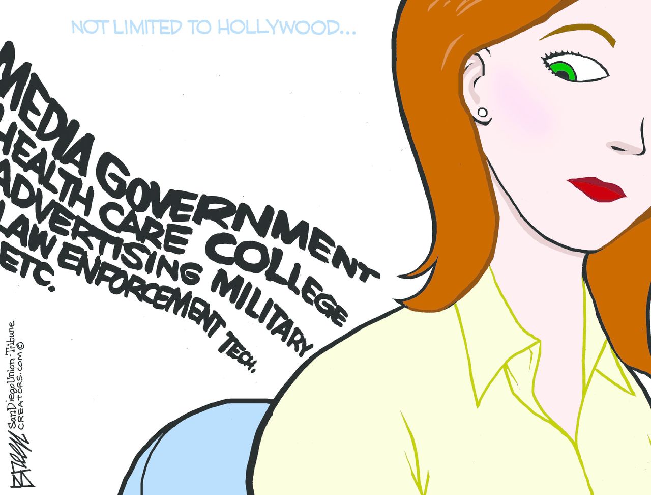 Editorial cartoon U.S. Hollywood sexual assault women