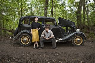 Bonnie and Clyde with their car