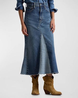 Deconstructed Patchwork Denim Skirt