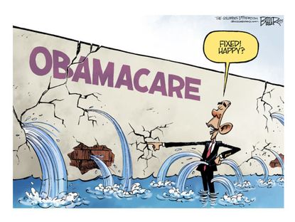 Obama cartoon Obamacare website fix