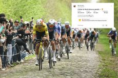 Wout van Aert leads Paris-Roubaix through Arenberg 2026