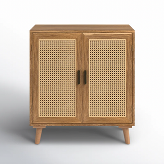 Rattan Door Accent Cabinet