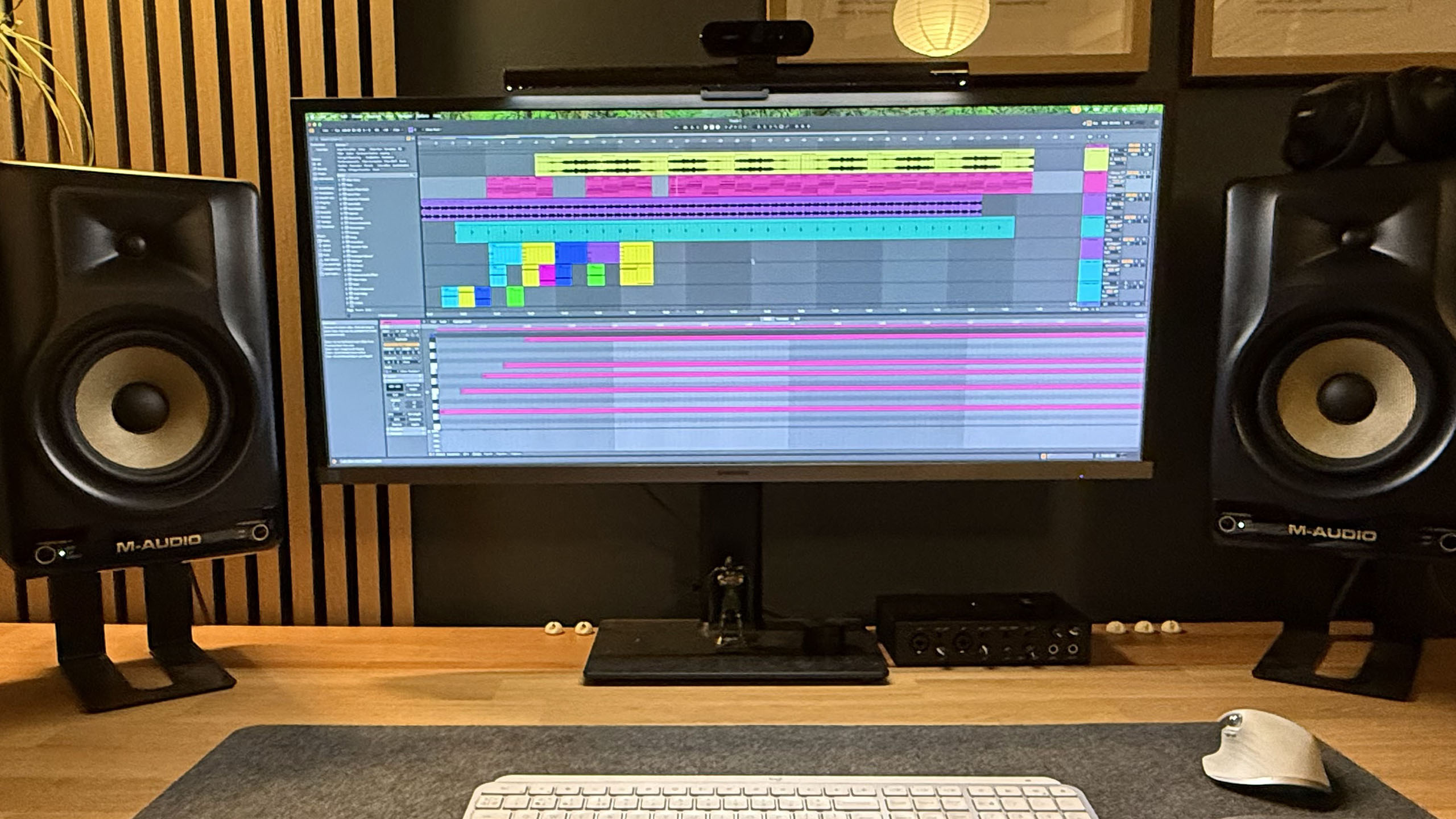 M-Audio Forty Sixty speakers in a home studio setup
