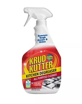 a bottle of Krud Kutter kitchen grease remover