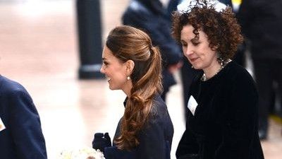 Kate Middleton walking with flowers