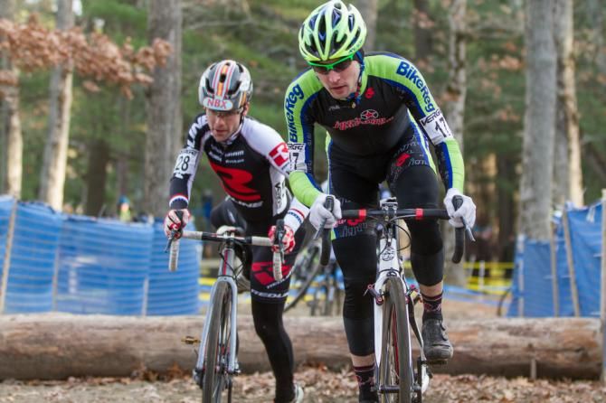 Townsend and Lindine charge through the log barriers