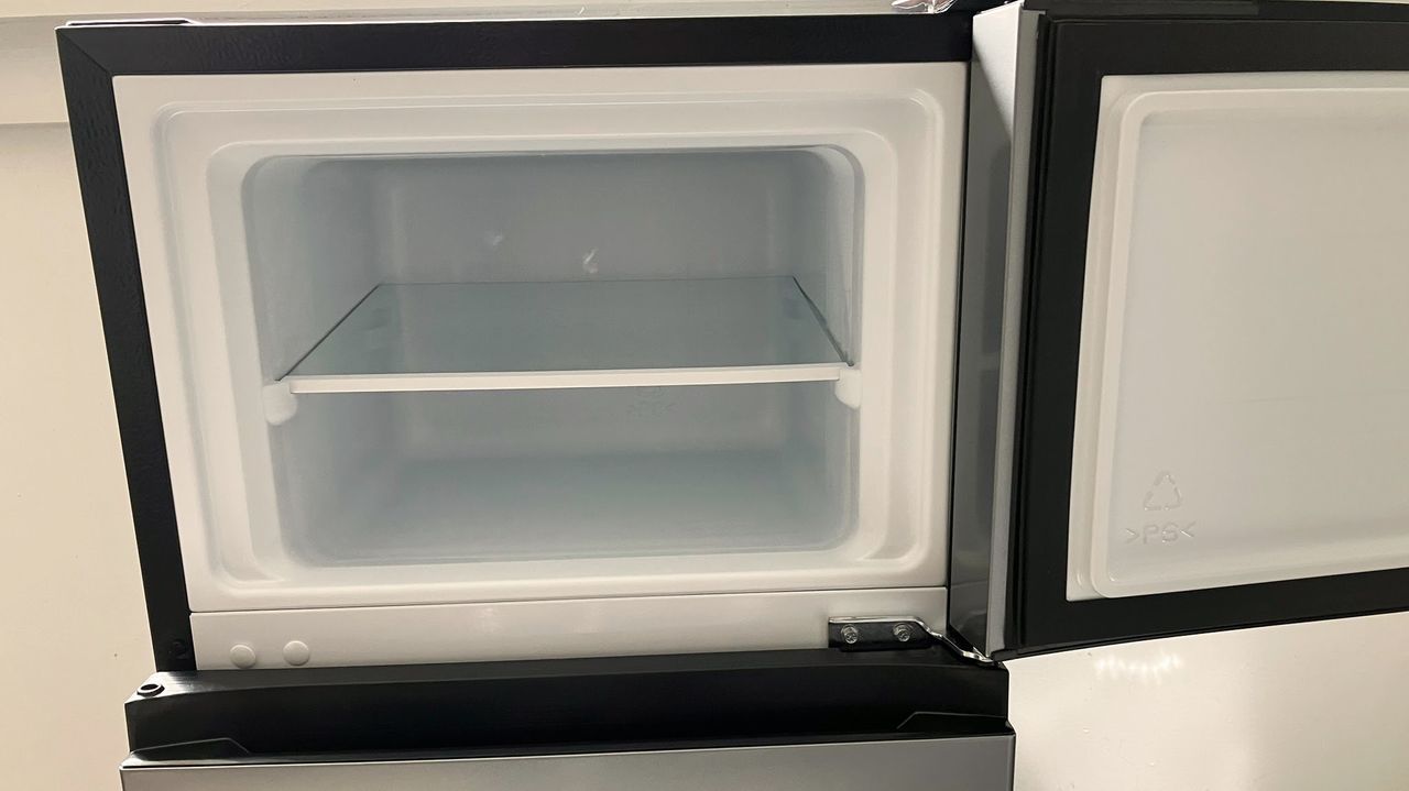 Hisense 4.4-cu ft Mini Fridge with Freezer being tested in writer's home