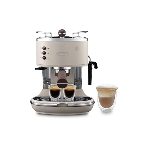 De'longhi Icona Vintage - Espresso Machine Manual Milk Frother Beige