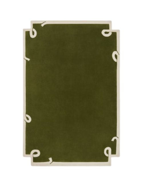 Nordic Knots | Loops Green Plush Rug by Giancarlo Valle