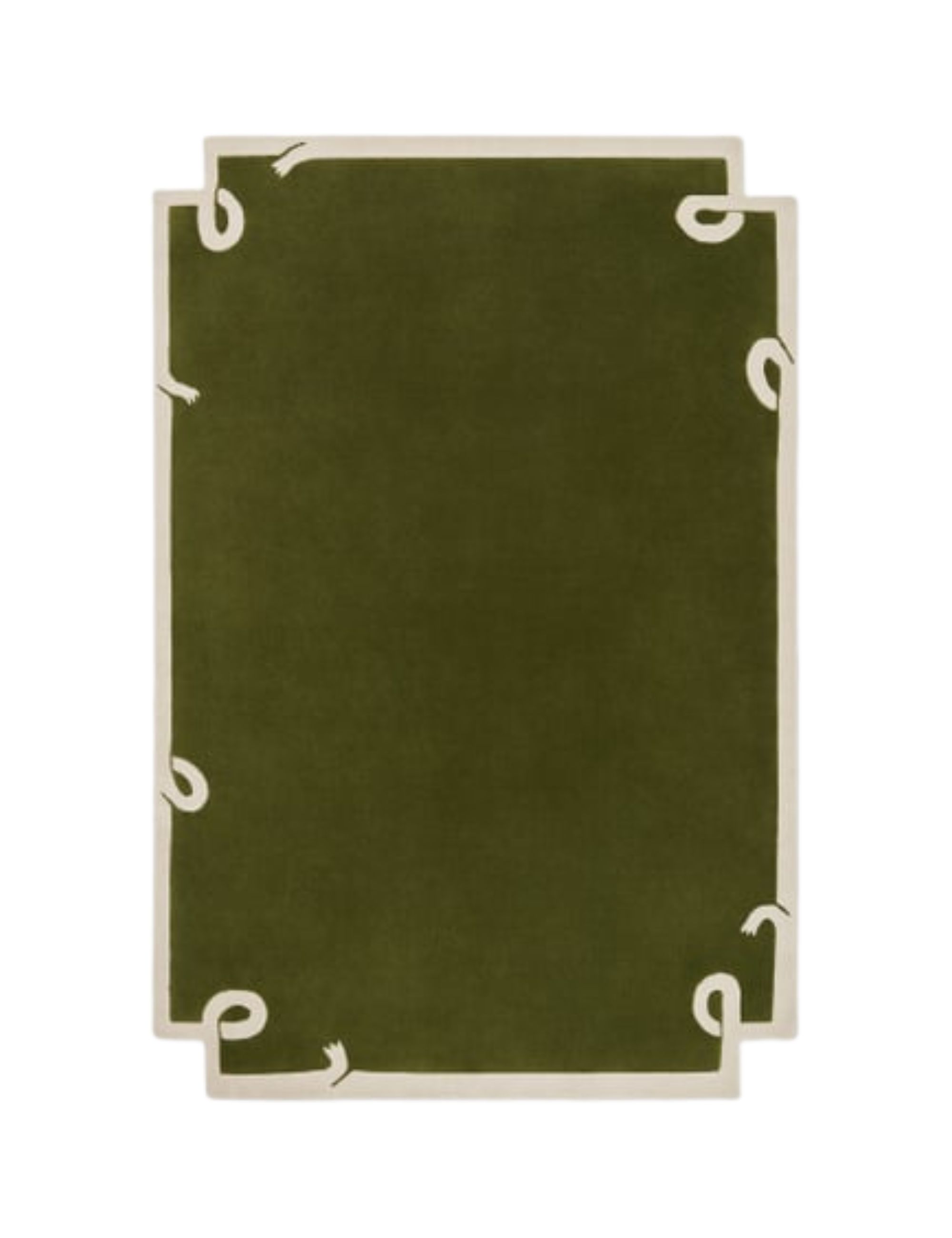 Loops Green Plush Rug by Giancarlo Valle