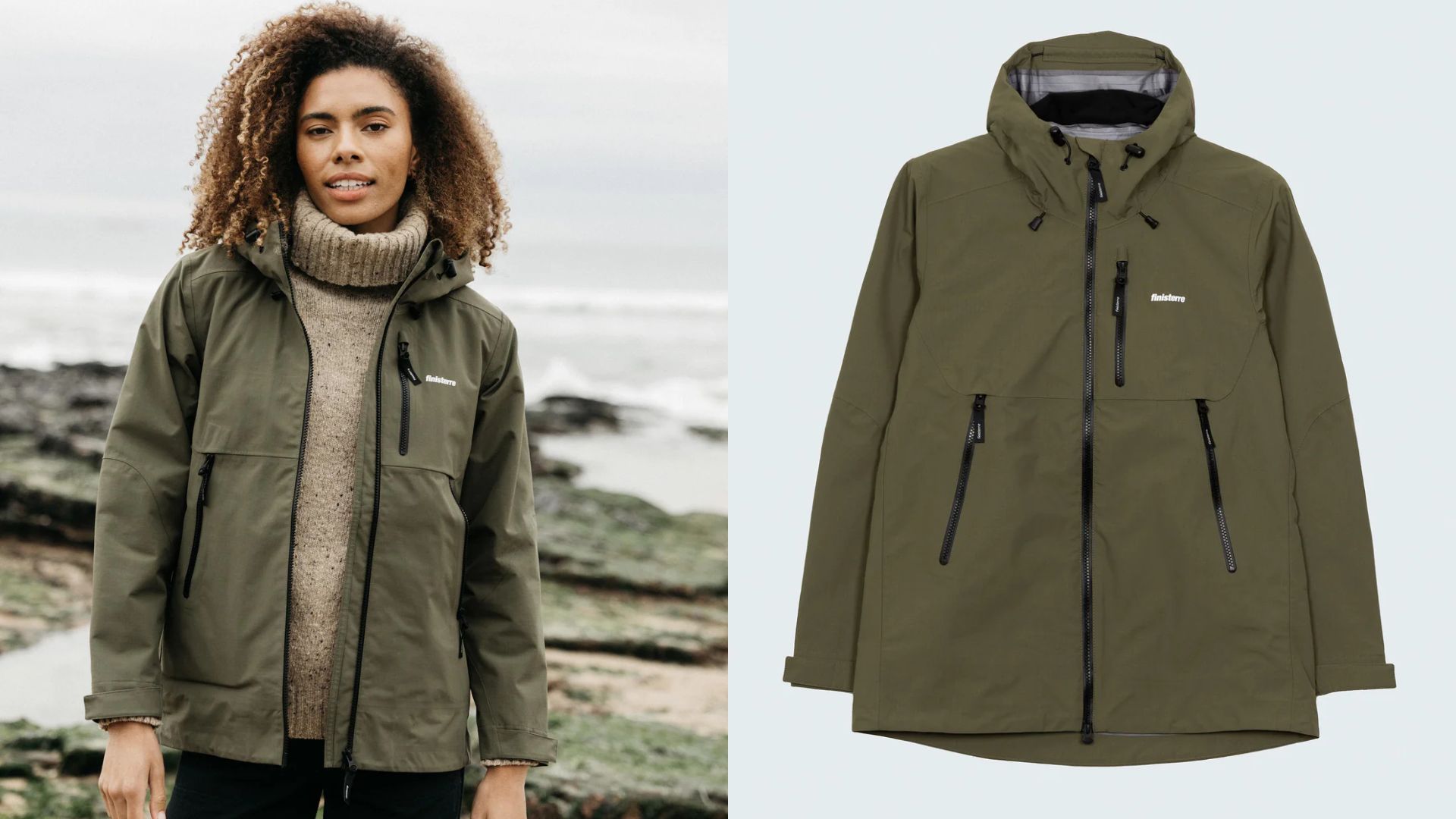 Composite image of the Finisterre Stormbird jacket