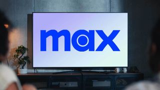 The Max logo appears on a TV in a darkened living room