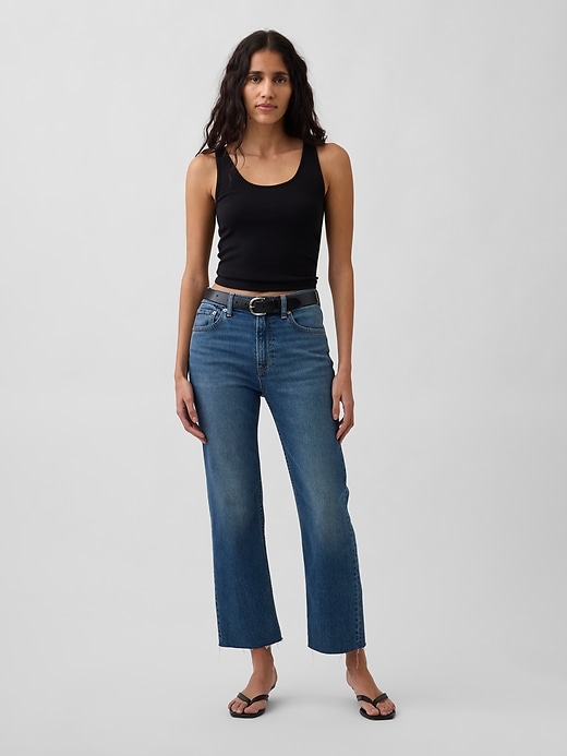 High Rise &amp;rsquo;90s Slim Straight Crop Jeans