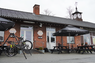 Image shows the outside of Café Parforce in Denmark