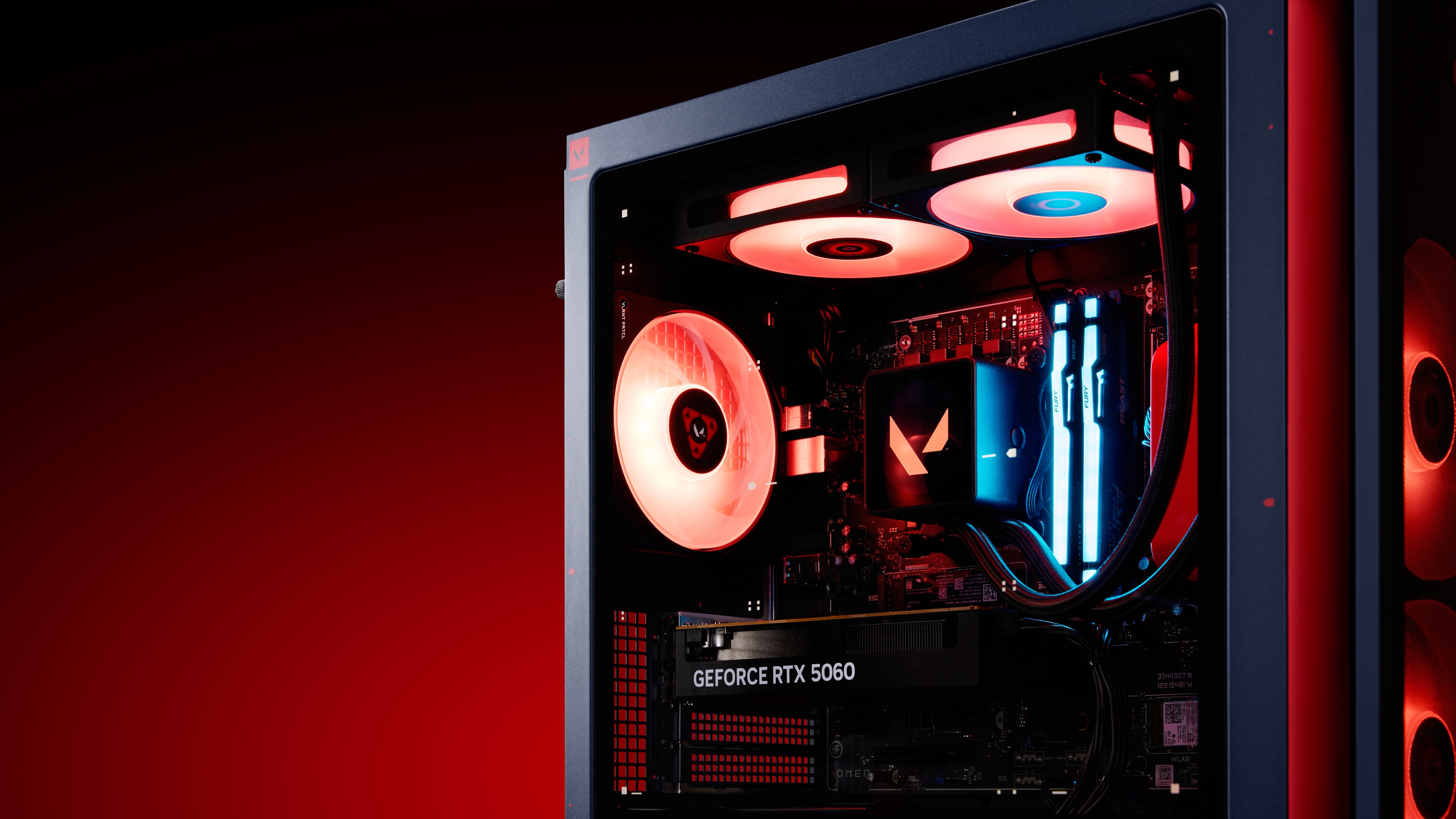 Image of the HP OMEN 35L VALORANT Limited Edition pre-built desktop gaming PC.