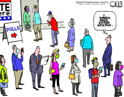 Editorial Cartoon U.S. 2020 voting
