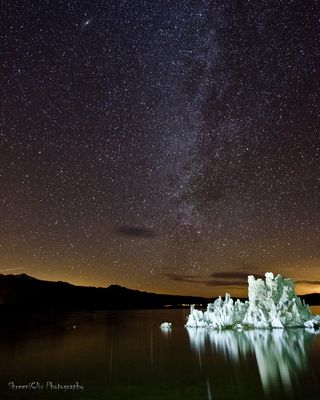 Milky Way and Andromeda over Mono Lake