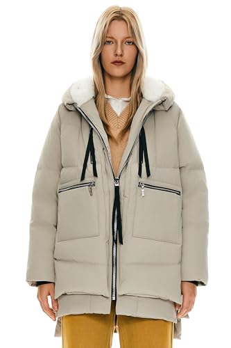 Orolay Women&#039;s Thickened Down Jacket Beige Medium