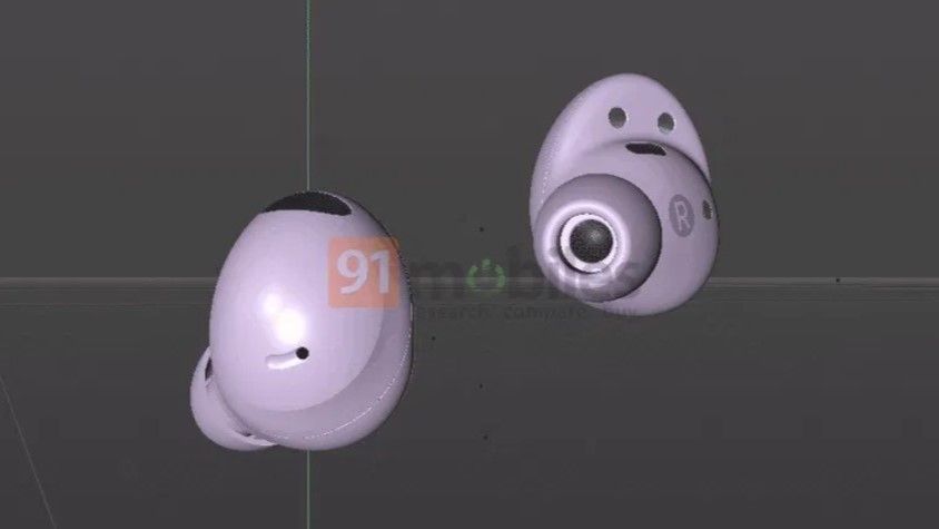 Samsung Galaxy Buds 2 Pro 3D renders in white