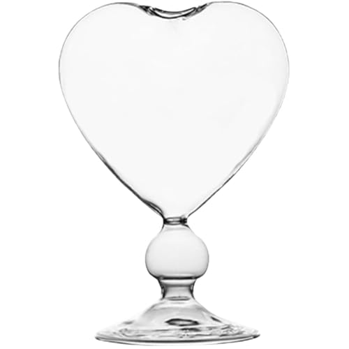 Imikeya Heart Shaped Vase: Clear Glass Heart Vase Desktop Glass Hydroponic Wedding Planter Small Fish Tank S for Plant Terrarium Plant Office Home Decoration