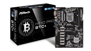 ASRock H110 Pro BTC+ against a white background