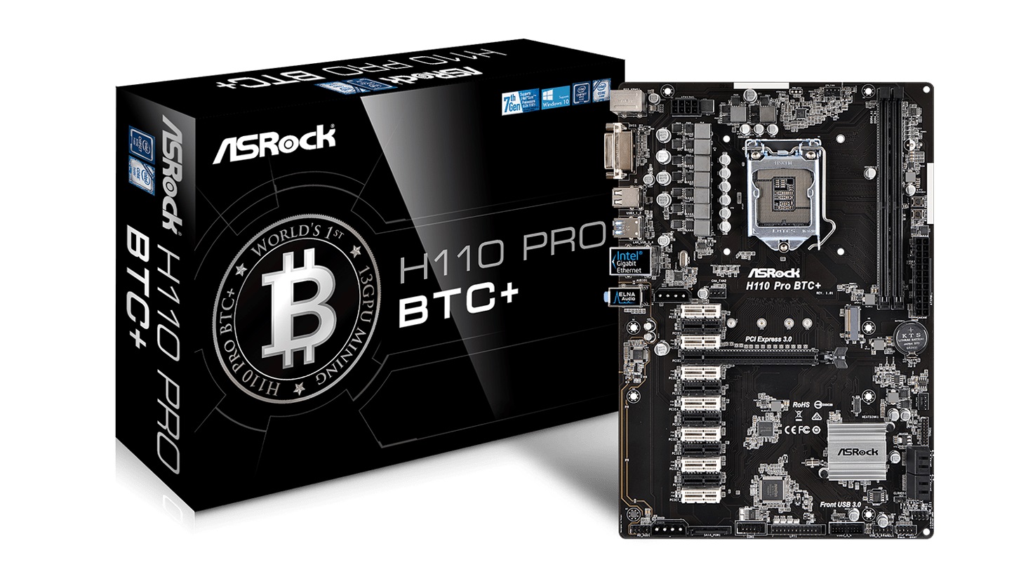 best mining motherboards: ASRock H110 Pro BTC+