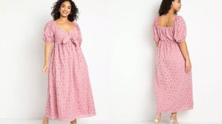pink broderie anglaise dress