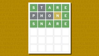 Wordle answer 823 on a yellow background