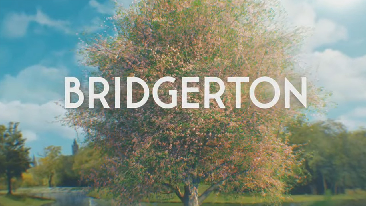 The tree logo in the opening sequence of Bridgerton on Netflix
