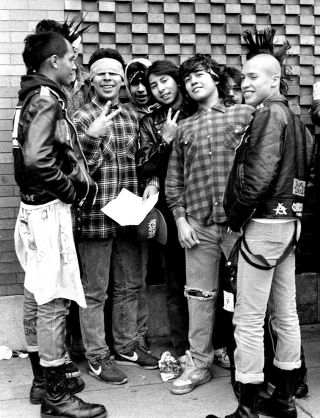 Suicidal Tendencies fans queueing outside a gig in Chicago, 1987