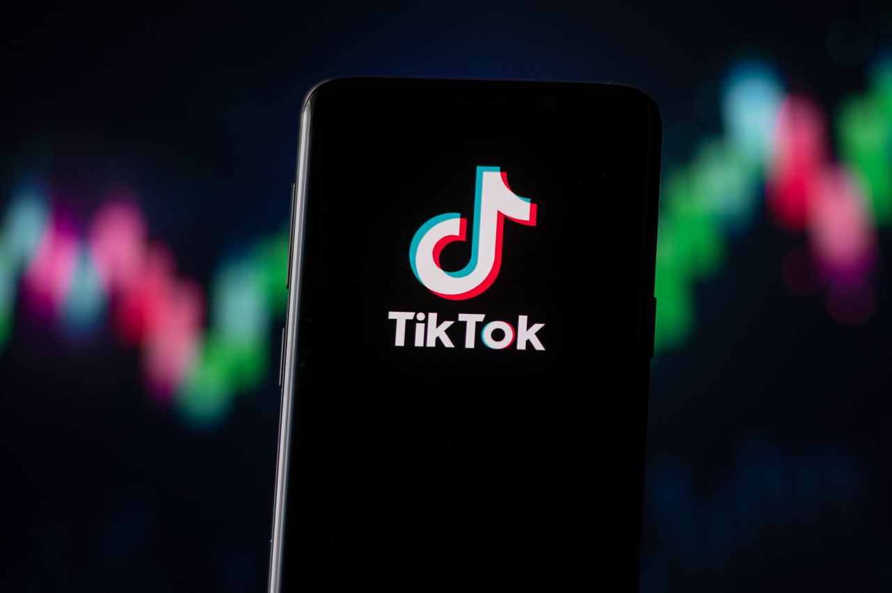 TikTok logo on phone