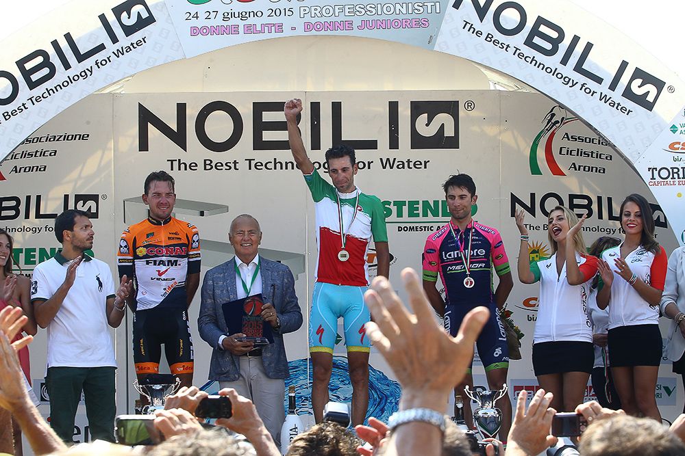 The Italian road race podium.