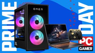 Three products on a Prime Day banner image with the PC Gamer logo.