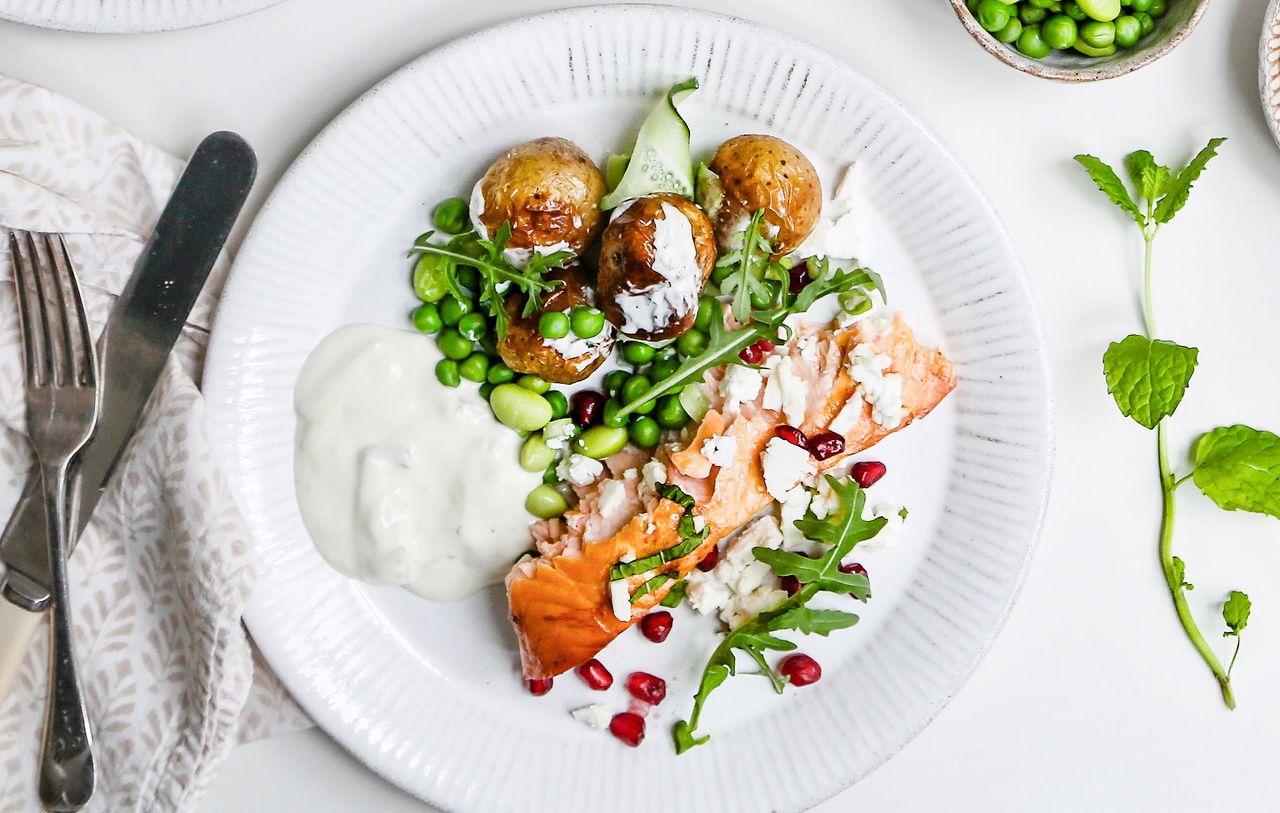 Melanie Johnson&#039;s potato salad with salmon