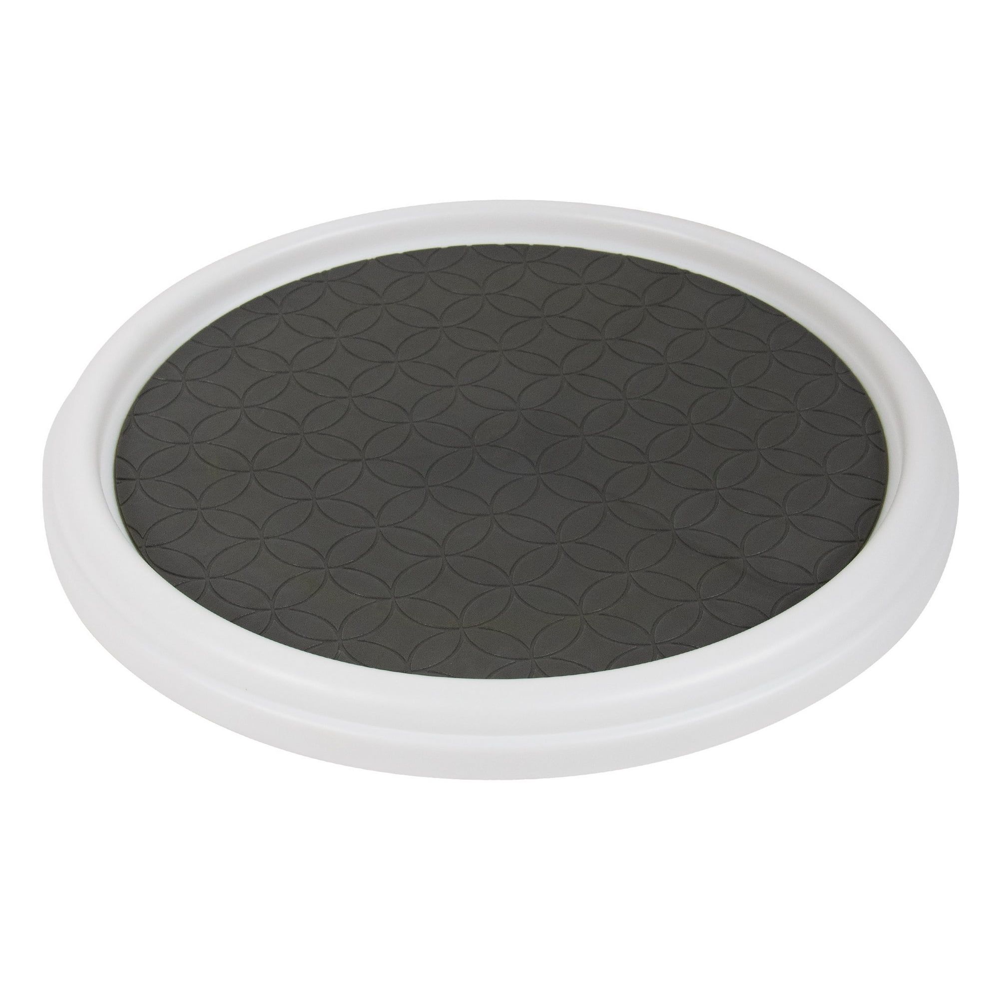 A black and white Lazy Susan
