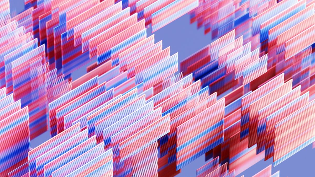 An abstract CGI image of red, blue, white, and purple layers representing an organization&#039;s cyber incident response strategy.