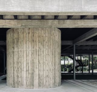 Concrete structure of Stewart Avenue house in Miami