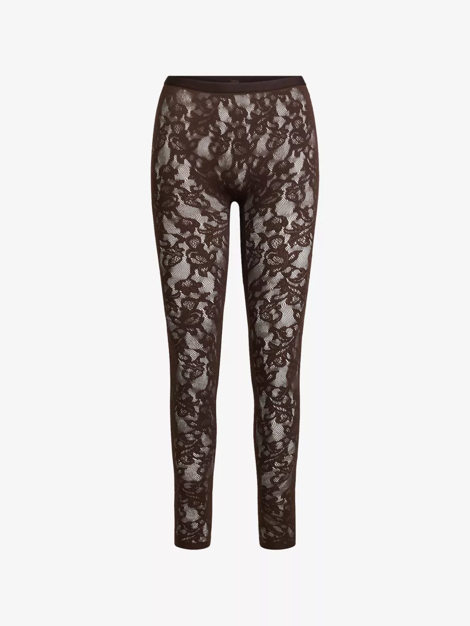 Selfridges, Knit Lace Stirrup Leggings - Espresso - Xxs/xs