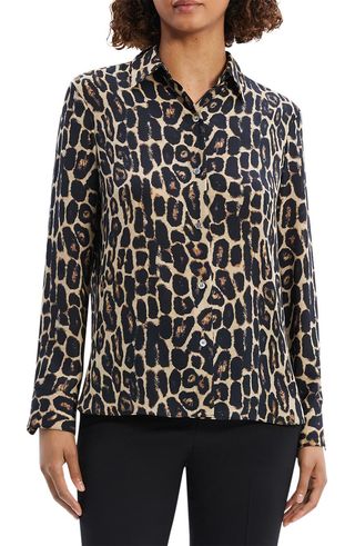 Animal Print Button-Up Shirt