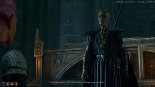 Withers talks to a player character in Baldur's Gate 3