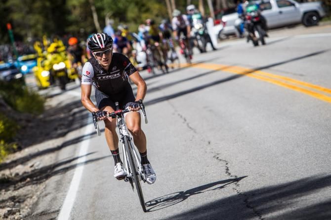 Matthew Busche (Trek) launches an attack on stage 3 of the USA Pro Challenge from Gunnison to Monarch Mountain